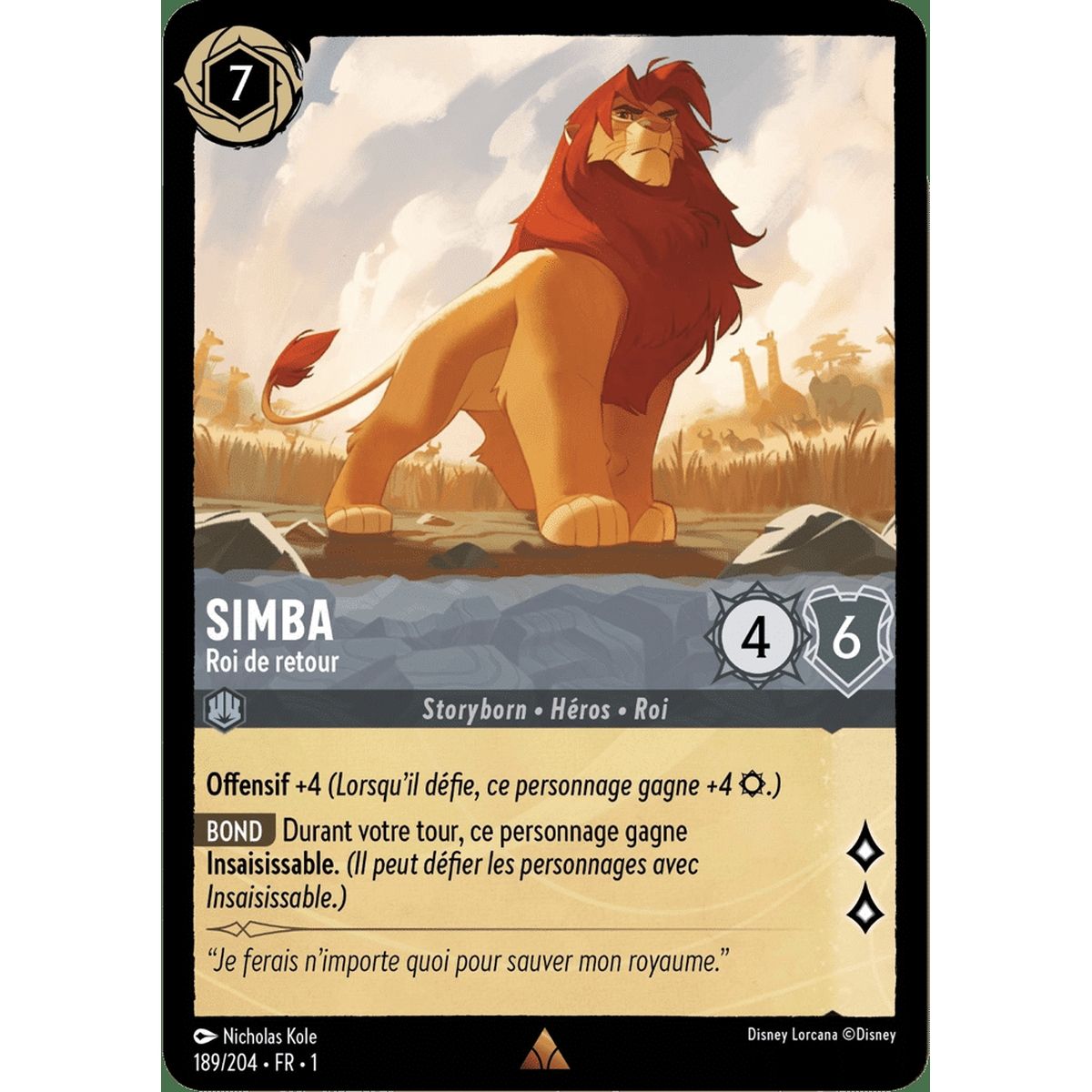 Item Simba, Returning King - 189/204 - FC - First Chapter - Rare - French