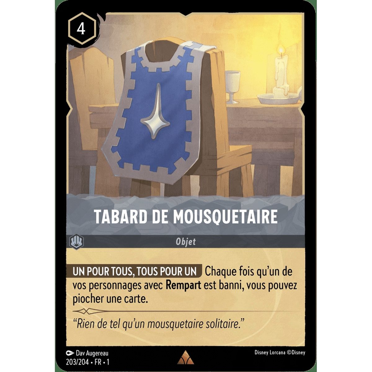 Musketeer Tabard - 203/204 - FC - First Chapter - Rare - French