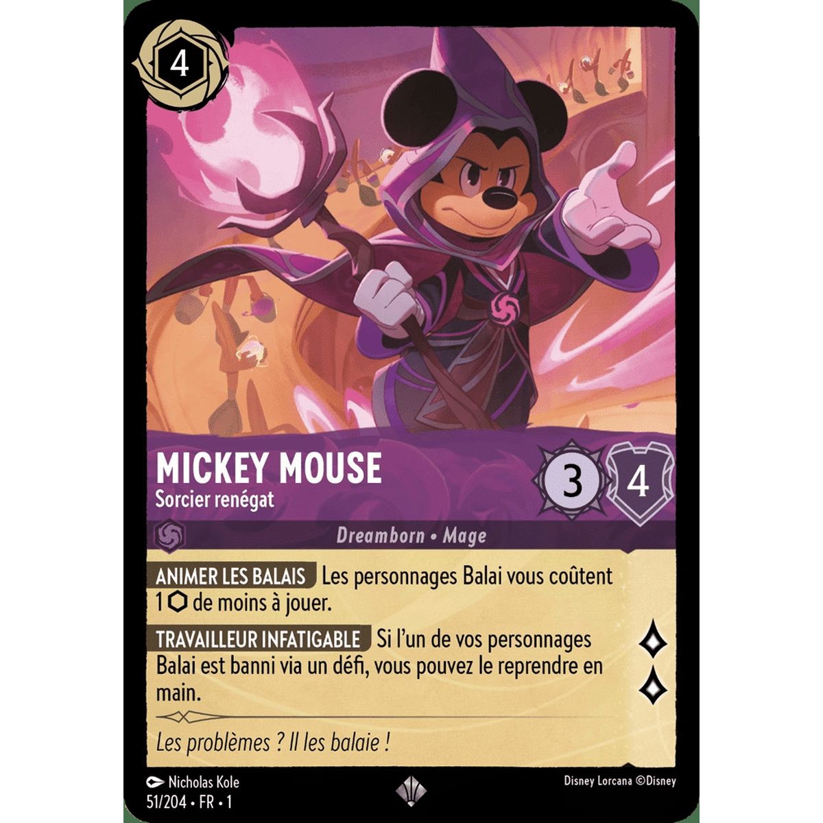 Mickey Mouse, Renegade Wizard - 51/204 - FC - First Chapter - Super Rare - French