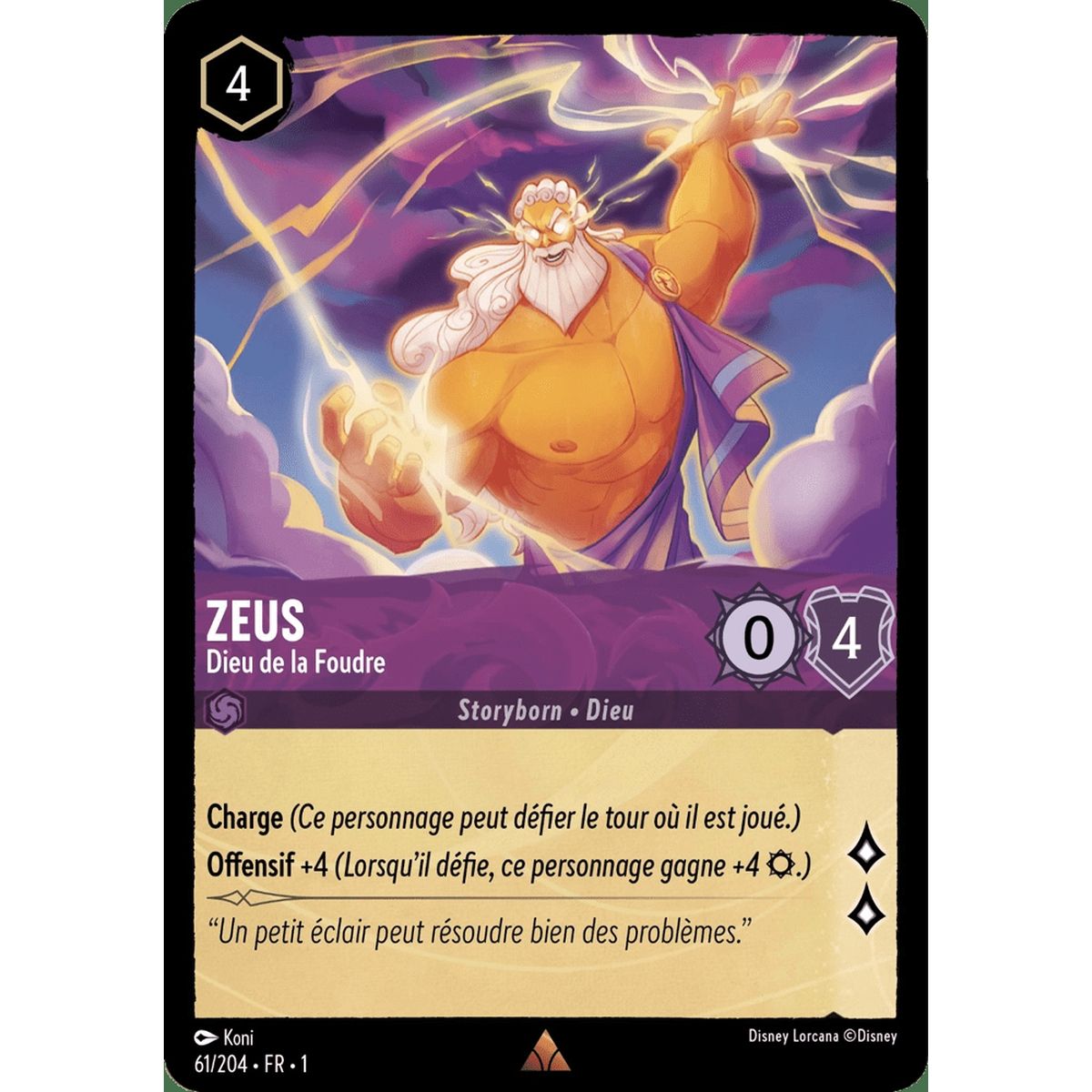 Zeus, God of Lightning - 61/204 - FC - First Chapter - Rare - French