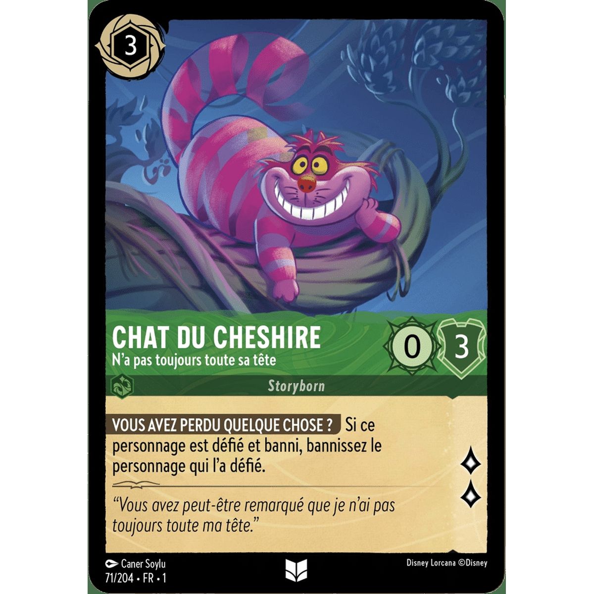 Cheshire cat, Not always in his right mind - 71/204 - FC - First Chapter - Uncommon - French