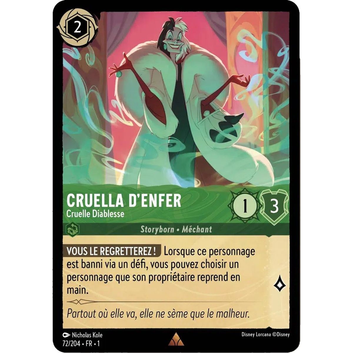 Item Cruella de Vil, Cruelle Devil - 72/204 - FC - First Chapter - Brilliant - Premium - French