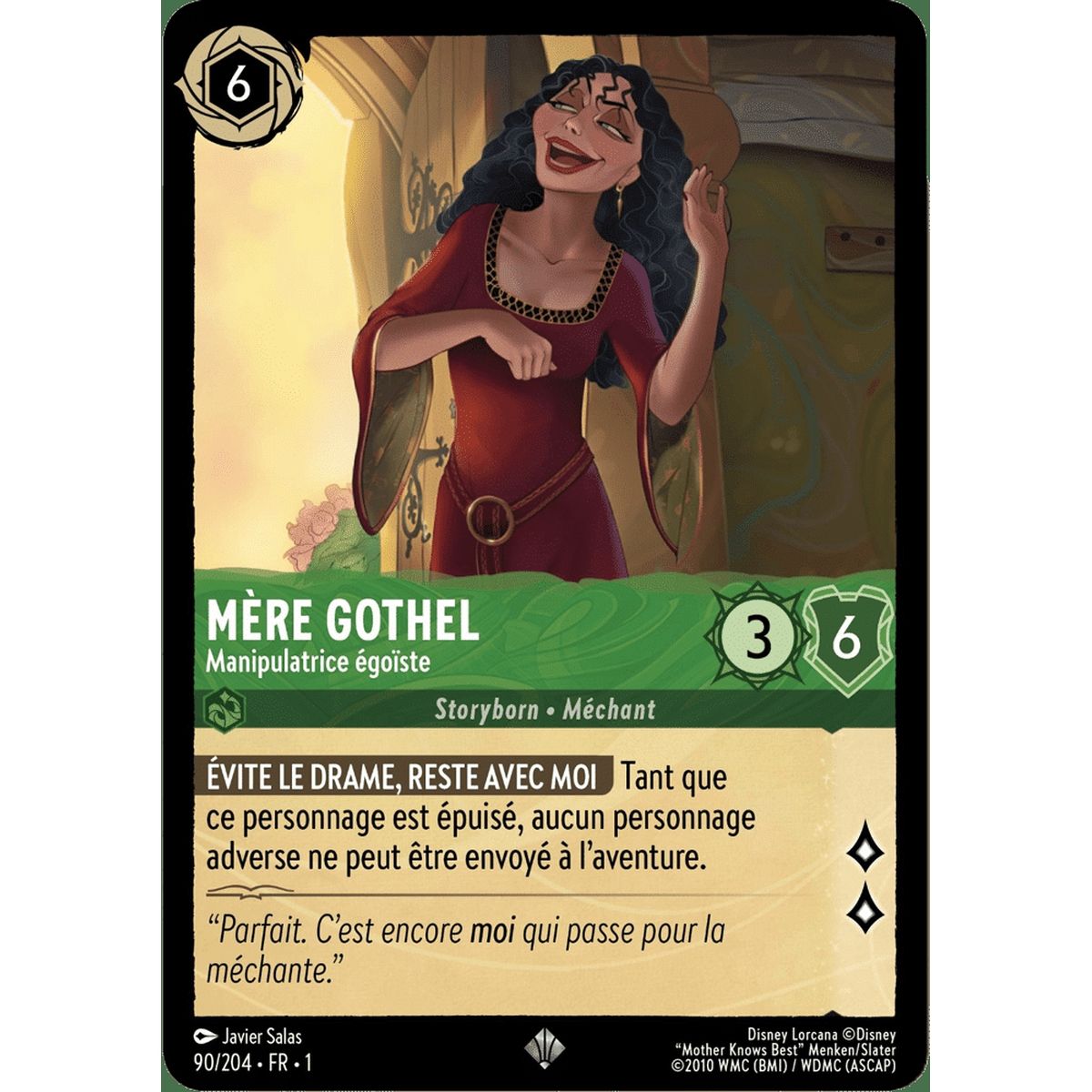 Mother Gothel, Selfish Manipulator - 90/204 - FC - First Chapter - Super Rare - French