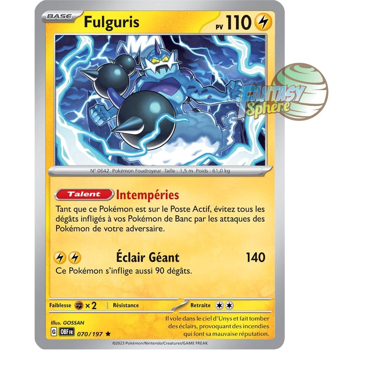 Fulguris - Holo Rare 70/197 - Scarlet and Violet Obsidian Flames