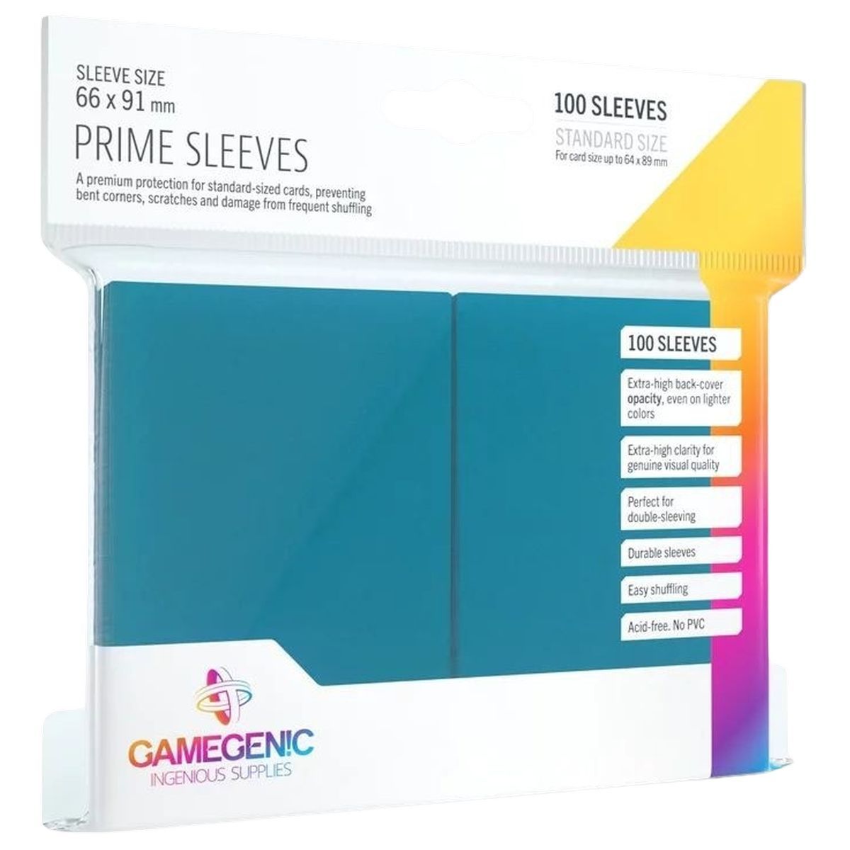 Gamegenic - 100 Prime Sleeves Blue - 66x91 Standard (100)