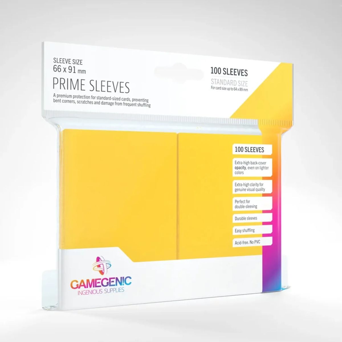 Gamegenic - 100 Prime Sleeves Yellow - 66x91 Standard (100)