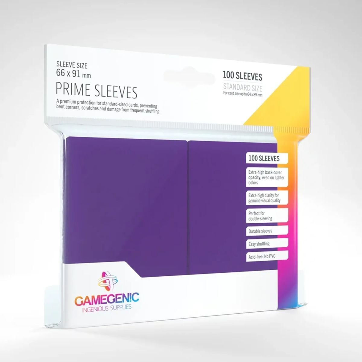 Gamegenic - 100 Prime Sleeves Purple - 66x91 Standard (100)