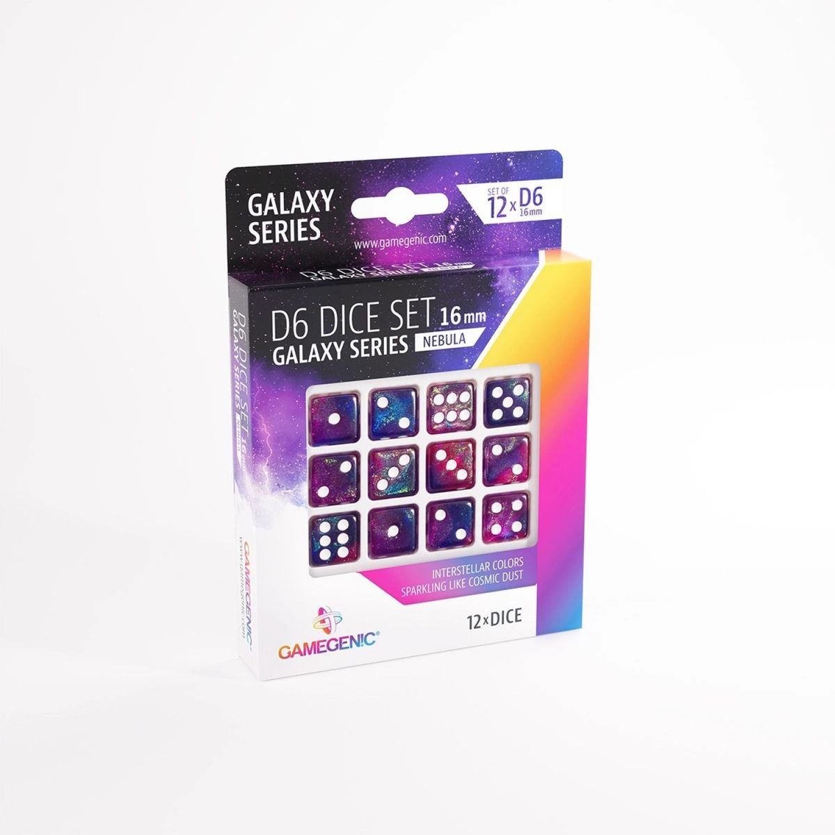 Item Gamegenic - Dice - Galaxy Series - Nebula - Set of 12 Dice of 6 - 16mm