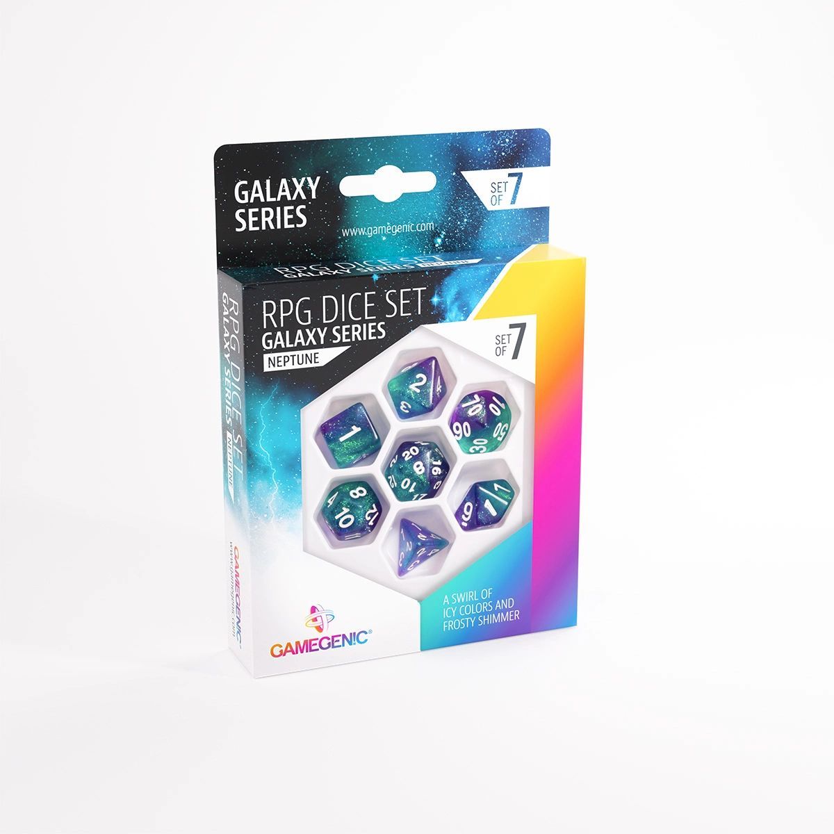 Gamegenic - Dice - Galaxy Series - Neptune - Set of 7 JDR Dice