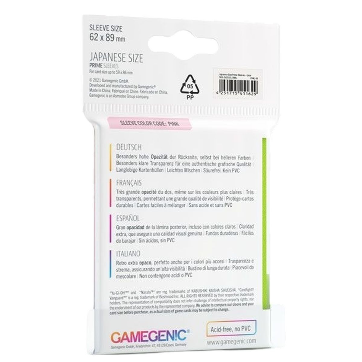 copy of Gamegenic - 100 Prime Sleeves Orange - 66x91 Standard (100)