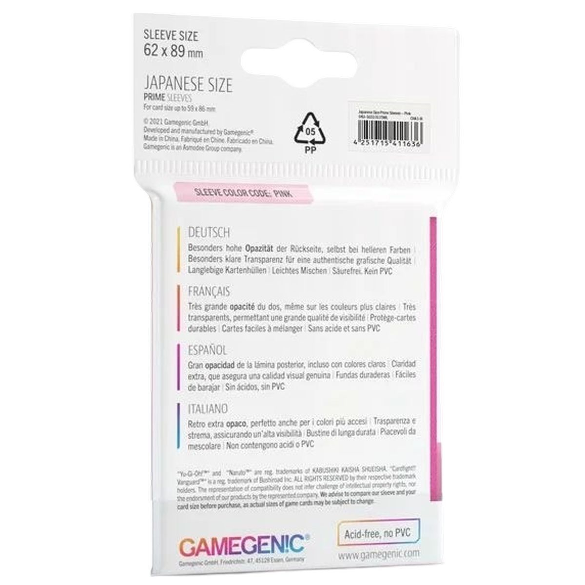copy of Gamegenic - 100 Prime Sleeves Orange - 66x91 Standard (100)