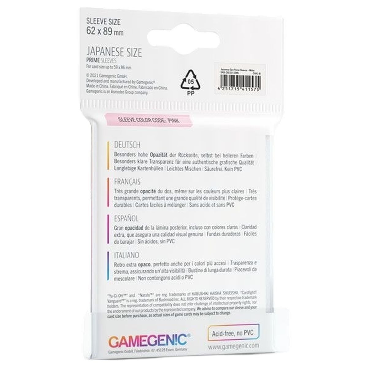 copy of Gamegenic - 100 Prime Sleeves Orange - 66x91 Standard (100)