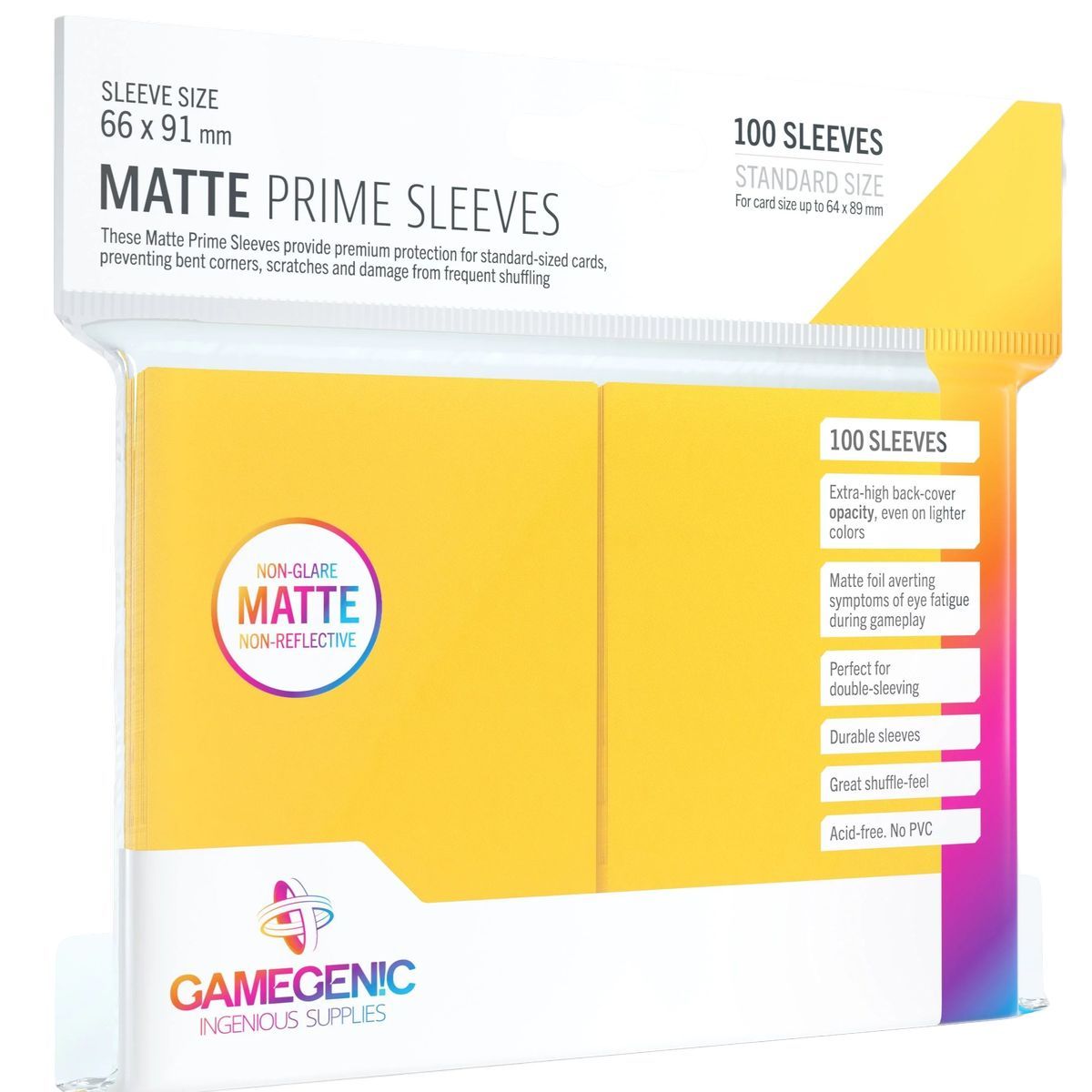 Item Gamegenic - Matte Prime Standard Sleeves - Yellow - 66x91 (100)