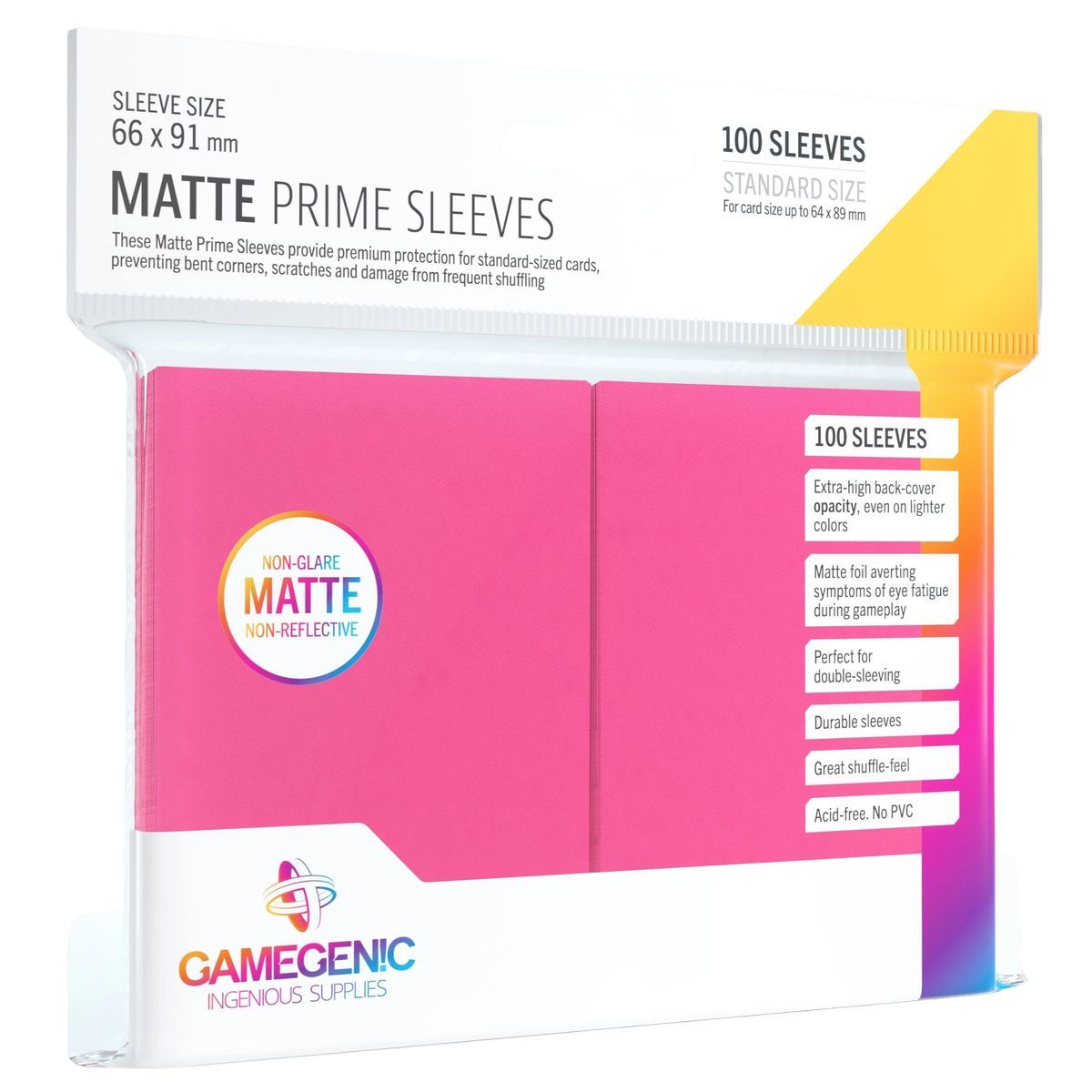 Item Gamegenic - Matte Prime Standard Sleeves - Pink - 66x91 (100)