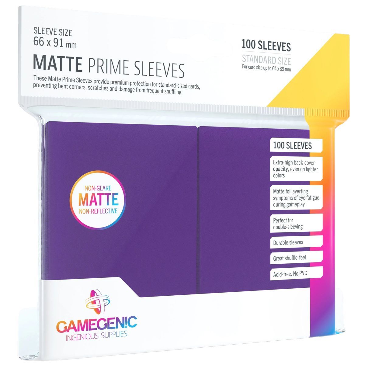 Item Gamegenic - Matte Prime Standard Sleeves - Purple - 66x91 (100)