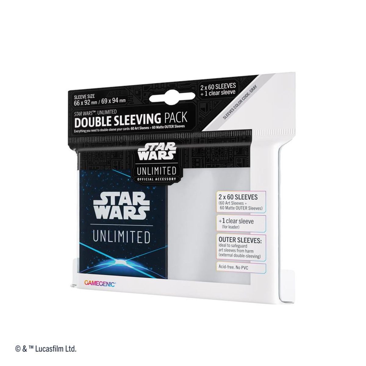 Item Gamegenic - Card Sleeves - Standard - Double Sleeves Pack - Star Wars: Unlimited - Space Blue - FR