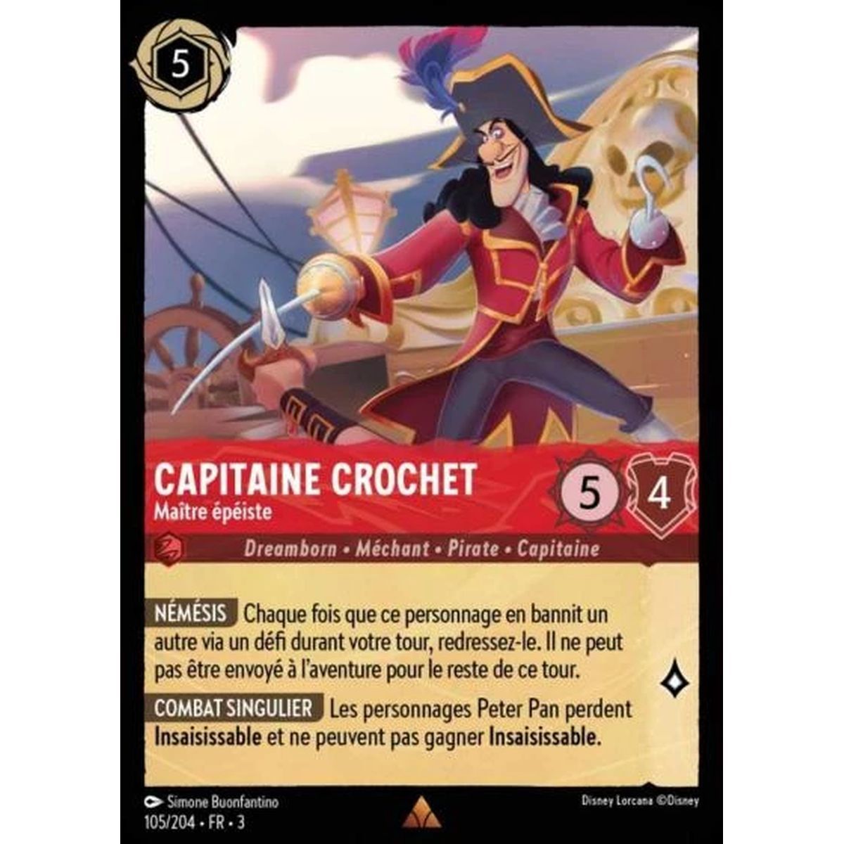 Captain Hook, Master Swordsman - 105/204 - ITI - Les Terres d'Encres - Brillante - Premium - French