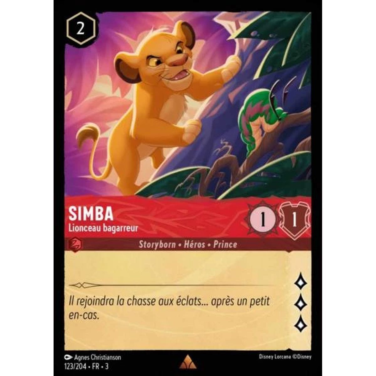 Item Simba, Brawling Lion Cub - 123/204 - ITI - Les Terres d'Encres - Rare - French