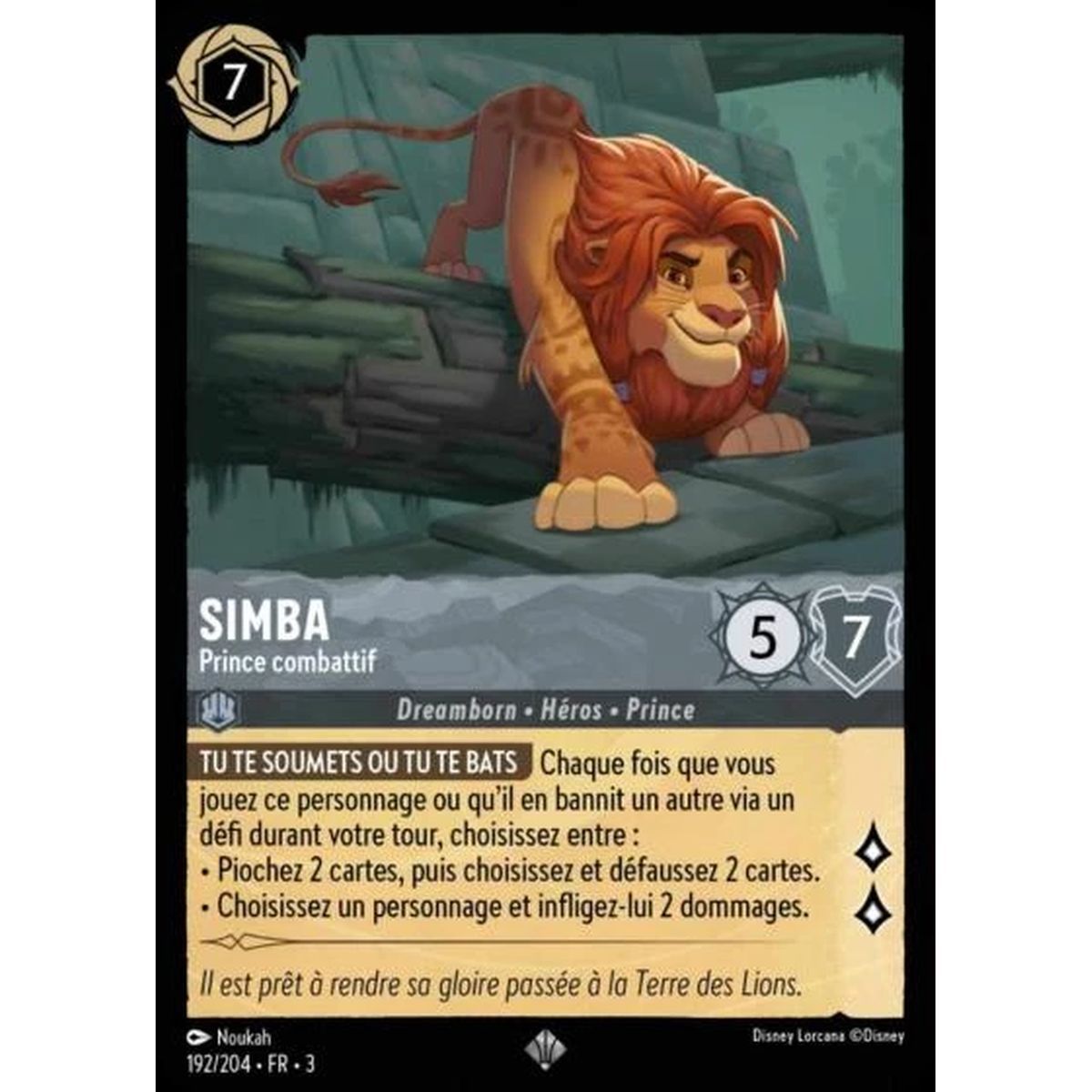 Item Simba, Combative Prince - 192/204 - ITI - Les Terres d'Encres - Super Rare - French