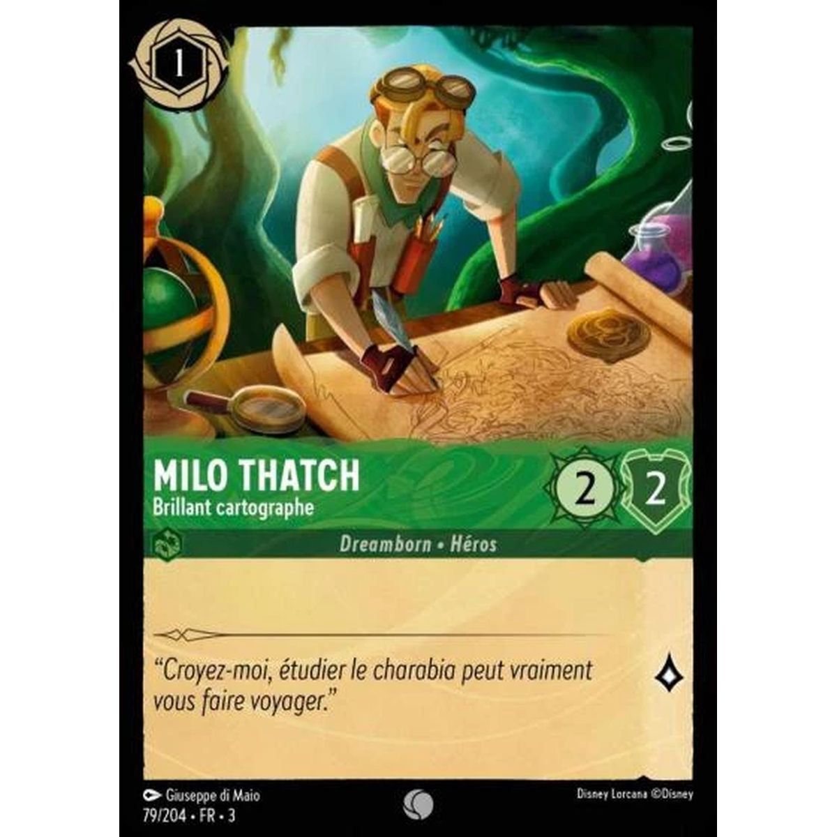 Item Milo Thatch, Brilliant cartographer - 79/204 - ITI - Les Terres d'Encres - Brillante - Premium - French