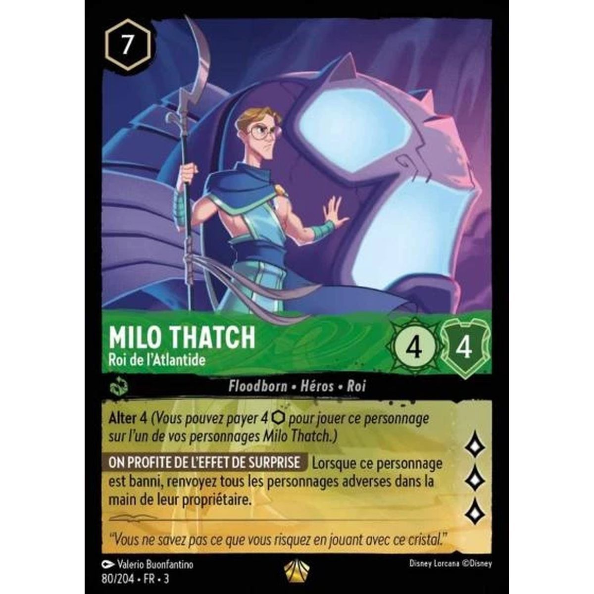 Item Milo Thatch, King of Atlantis - 80/204 - ITI - Les Terres d'Encres - Legendary - French