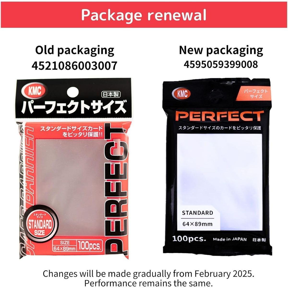 KMC - Card Sleeves - Standard - Perfect Size (100) (New Packaging)