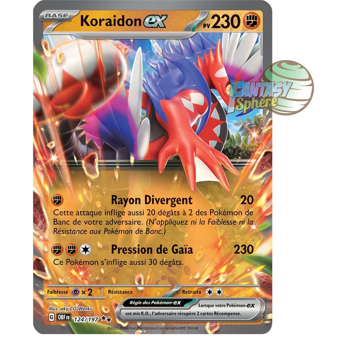 Koraidon EX - Double Rare 124/197 - Scarlet and Violet Obsidian Flames