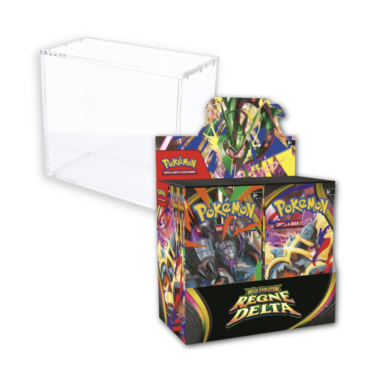 Lot - 1 Box of 36 Boosters - Mega Evolution: Delta Kingdom [ME06] + 1 Plexiglass Display Case/Booster Box Pokémon Phoenix Shield