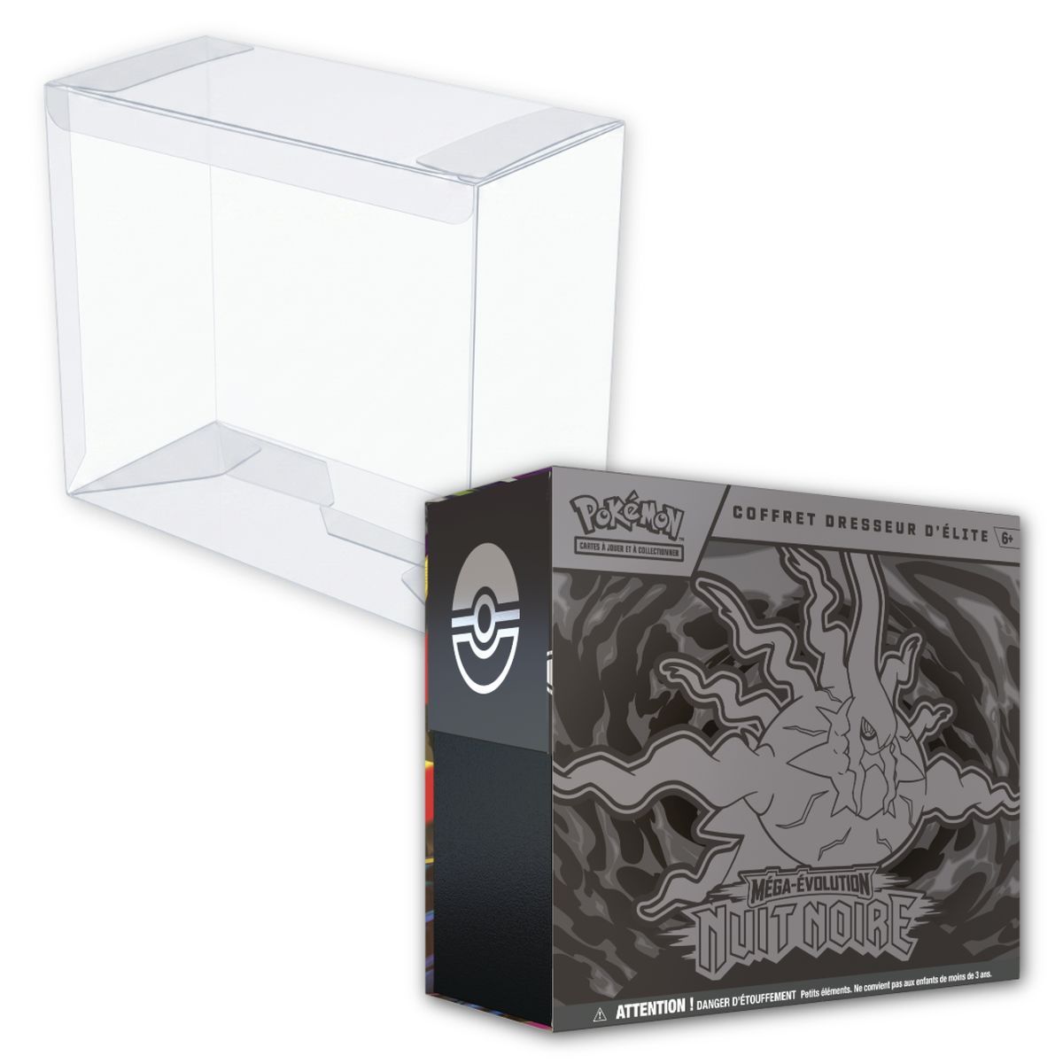 Lot - 1 ETB Mega Evolution: Dark Night [ME05] + 1 ETB Pokémon Semi-Rigid Plastic Sleeve
