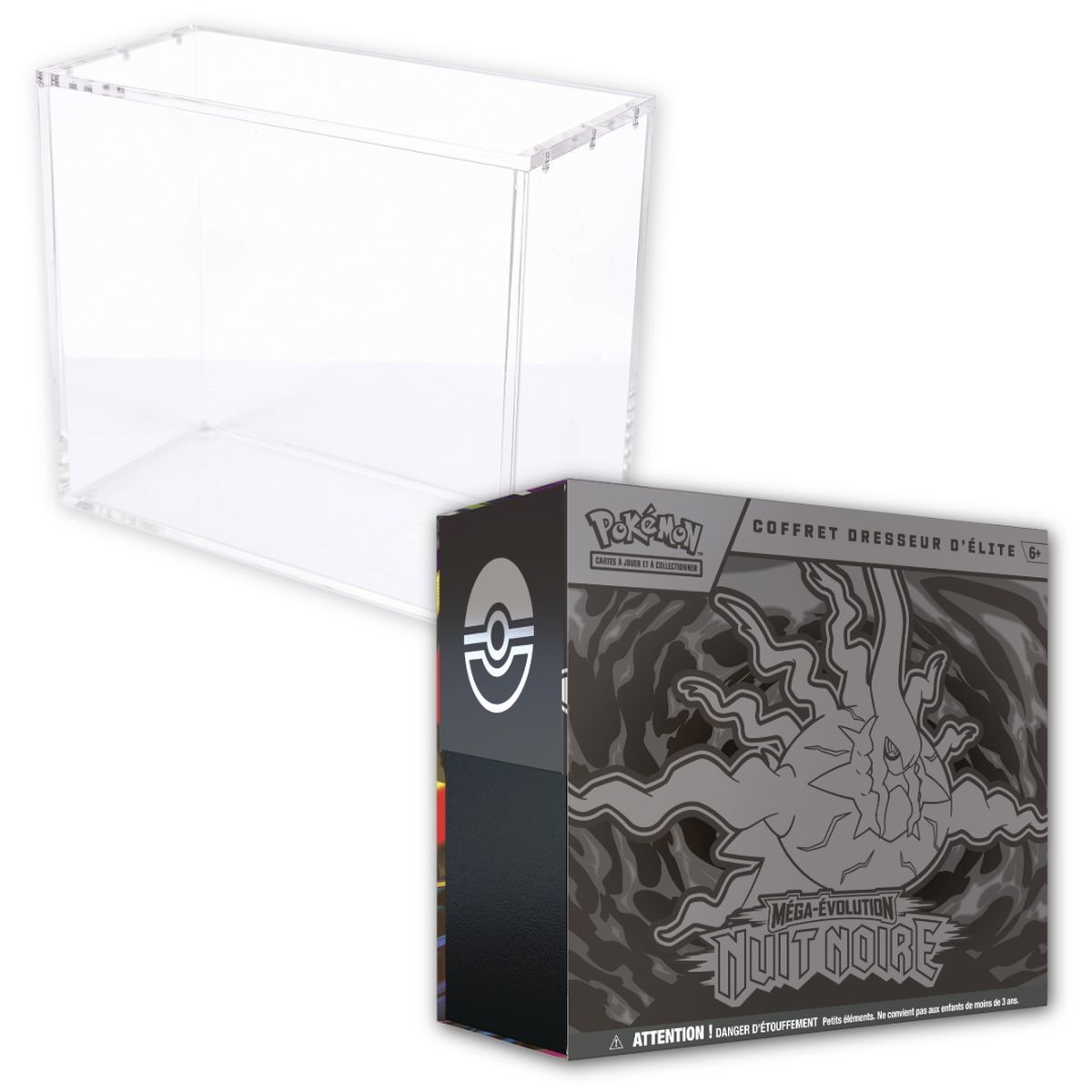 Lot - 1 ETB Mega Evolution: Darkest Hour [ME05] + 1 ETB Phoenix Shield Plexiglass Display Case
