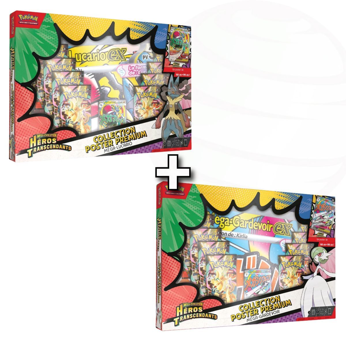 Lot of 2 Boxes with 10 Boosters - Premium Poster Collection - Mega Evolution - Transcendent Heroes [ME02.5][ASC] - Pokémon - FR