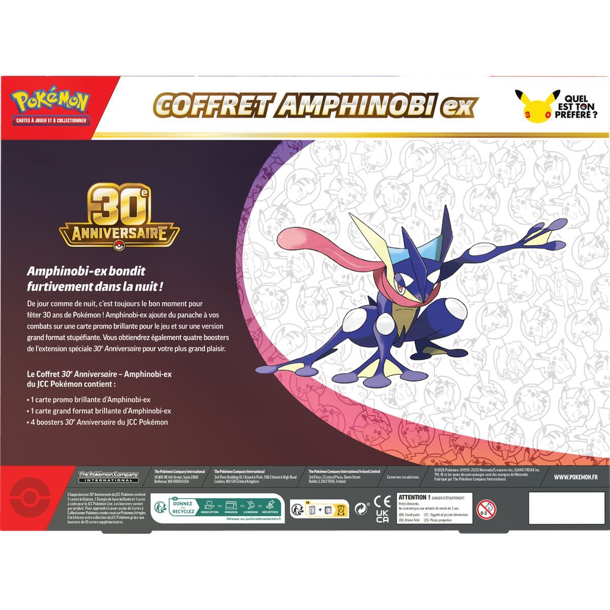 2-Pack Boxes - 8 Boosters - Greninja ex + Sylveon ex Collection - 30th Anniversary [ME05.5][30C] - Pokémon - FR