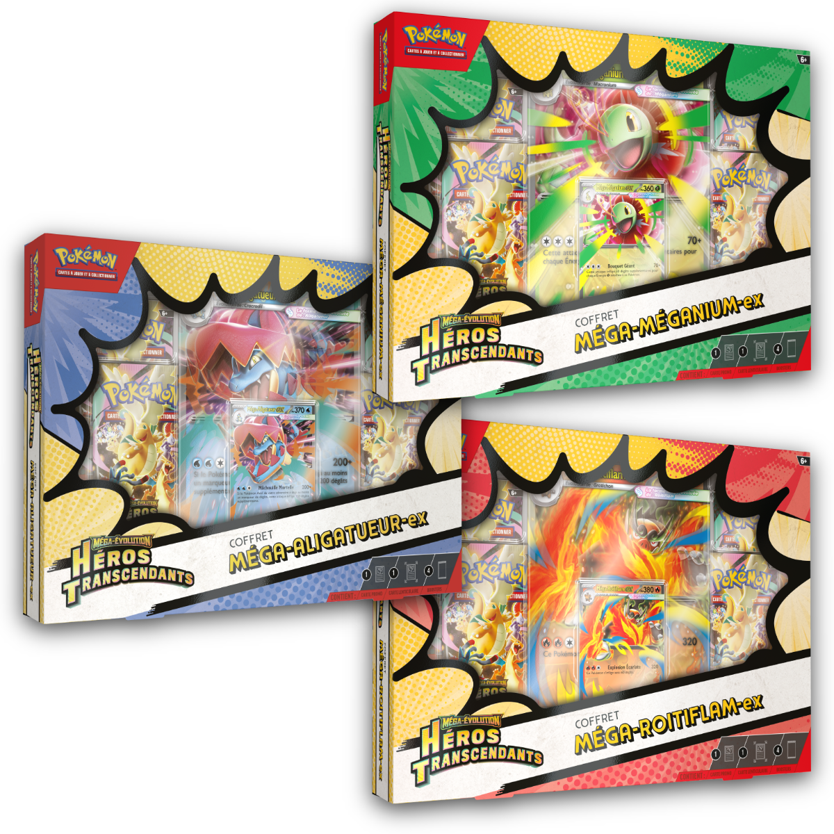 3-Pack of 4 Booster Boxes - Mega Meganium-ex/Mega Emboar-ex/Mega Feraligatr-ex - Mega Evolution - Transcendent Heroes [ME02.5][ASC] - Pokémon - FR