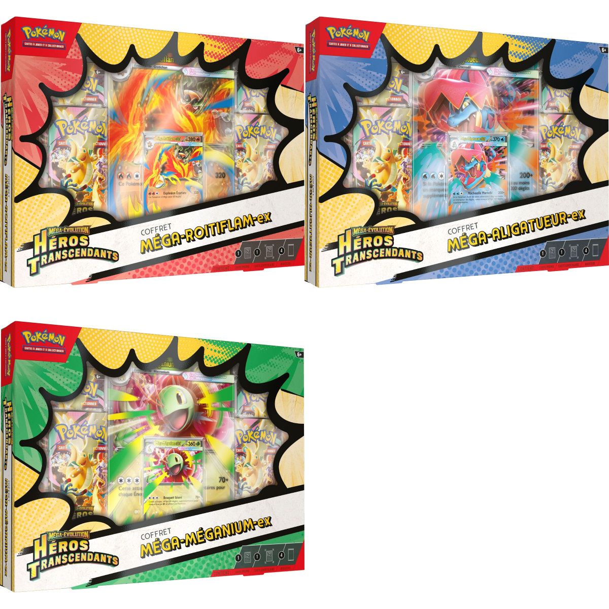3-Pack of 4 Booster Boxes - Mega Meganium-ex/Mega Emboar-ex/Mega Feraligatr-ex - Mega Evolution - Transcendent Heroes [ME02.5][ASC] - Pokémon - FR