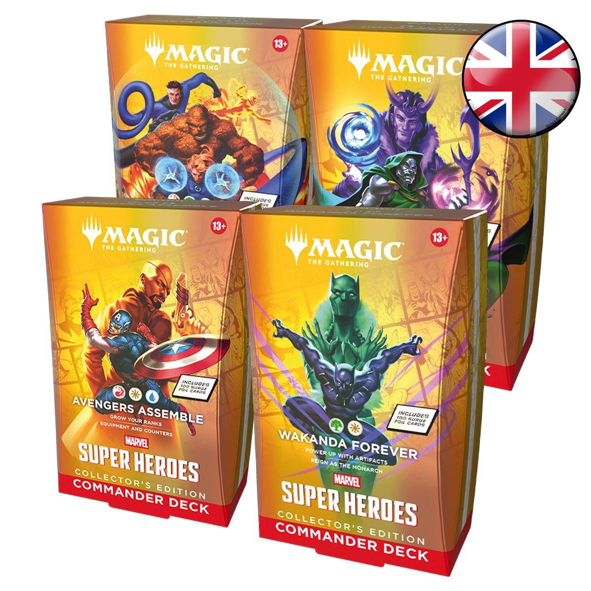 Lot of 4 Commander Decks Collector's Edition - Marvel Super Heroes - Magic The Gathering - FR