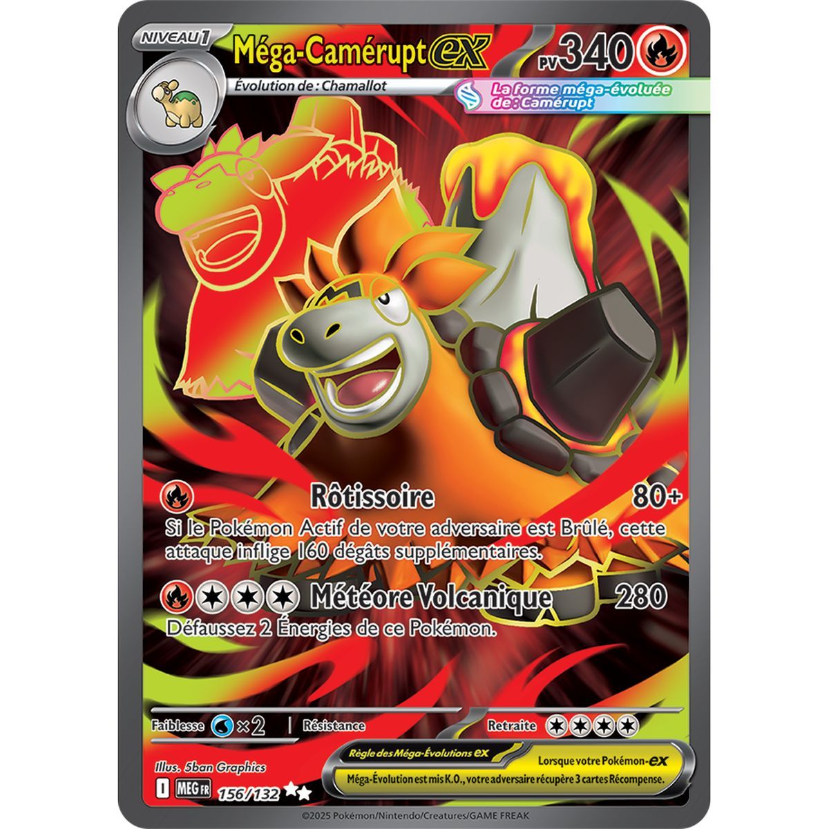 Mega Camerupt-ex - Ultra Rare 156/132 - Mega Evolution