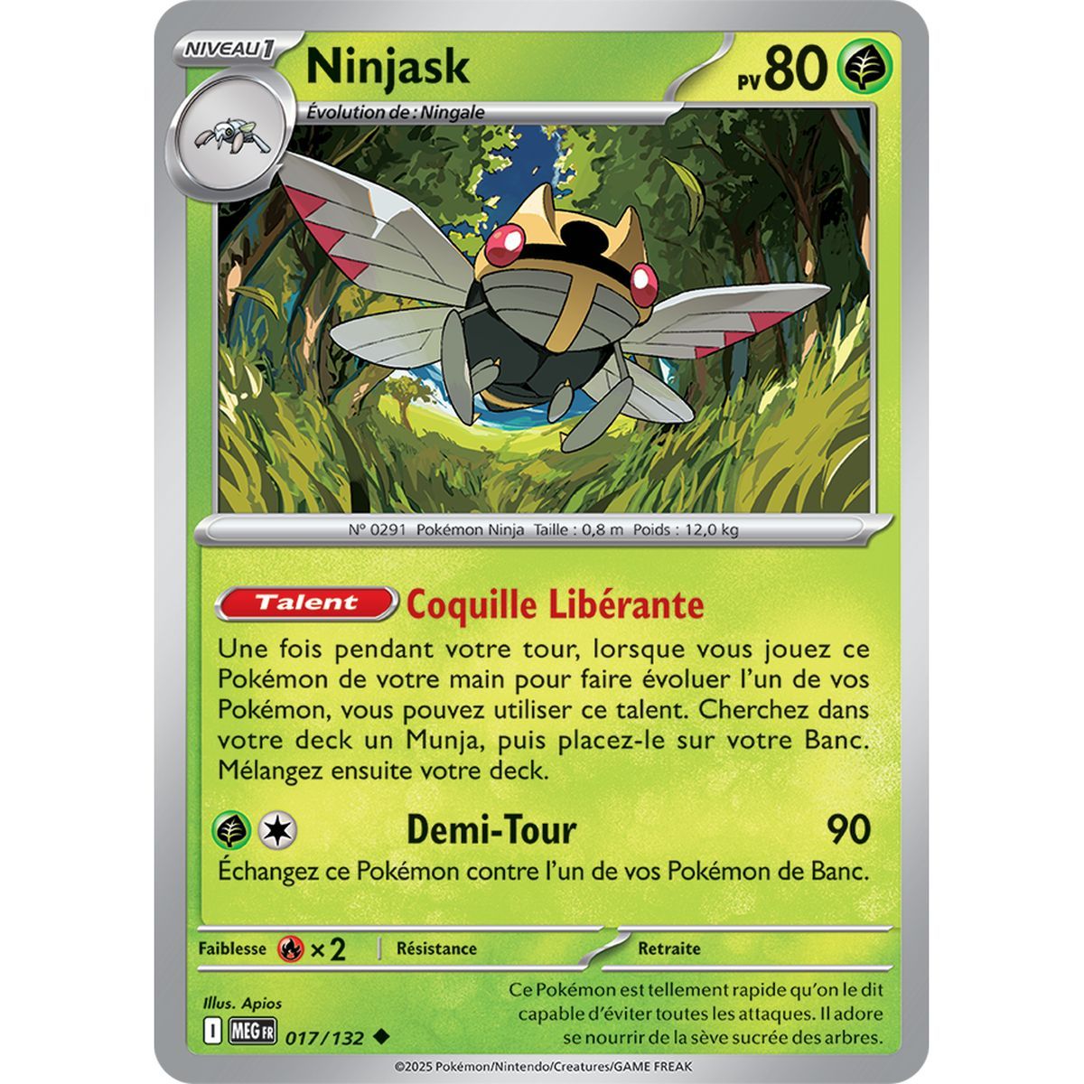 Ninjask - Uncommon 17/132 - Mega Evolution