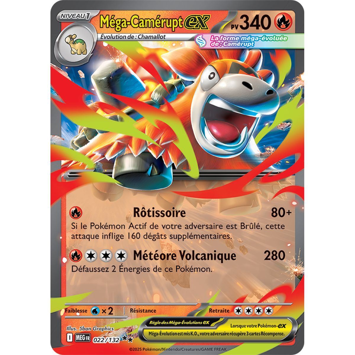 Mega Camerupt-ex - Double Rare 22/132 - Mega Evolution
