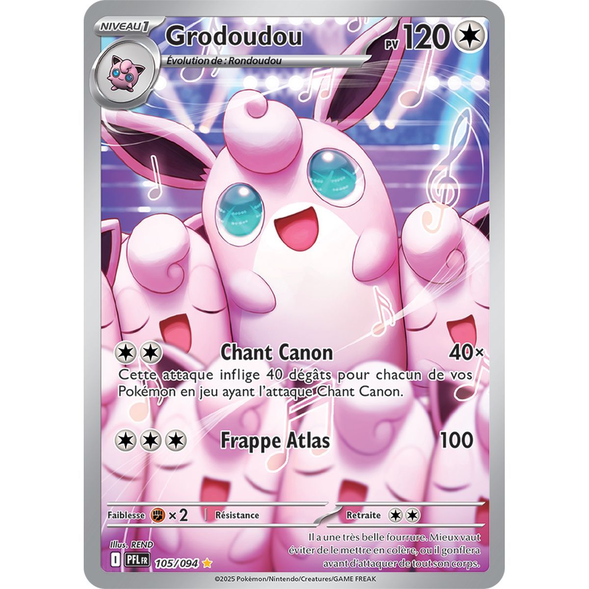 Grodoudou - Rare Illustration 105/94 - Mega Evolution 2 Phantasmagorical Flames