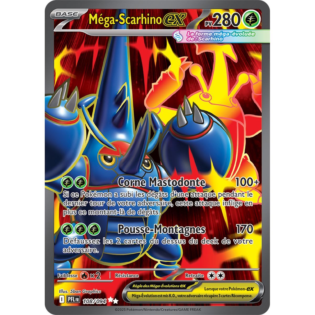 Mega Heracross EX - Ultra Rare 108/94 - Mega Evolution 2 Phantasmagorical Flames