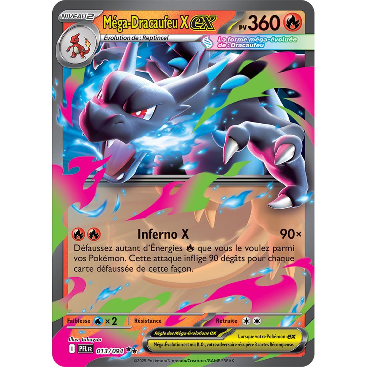 Mega Charizard X-EX - Double Rare 13/94 - Mega Evolution 2 Phantasmagorical Flames