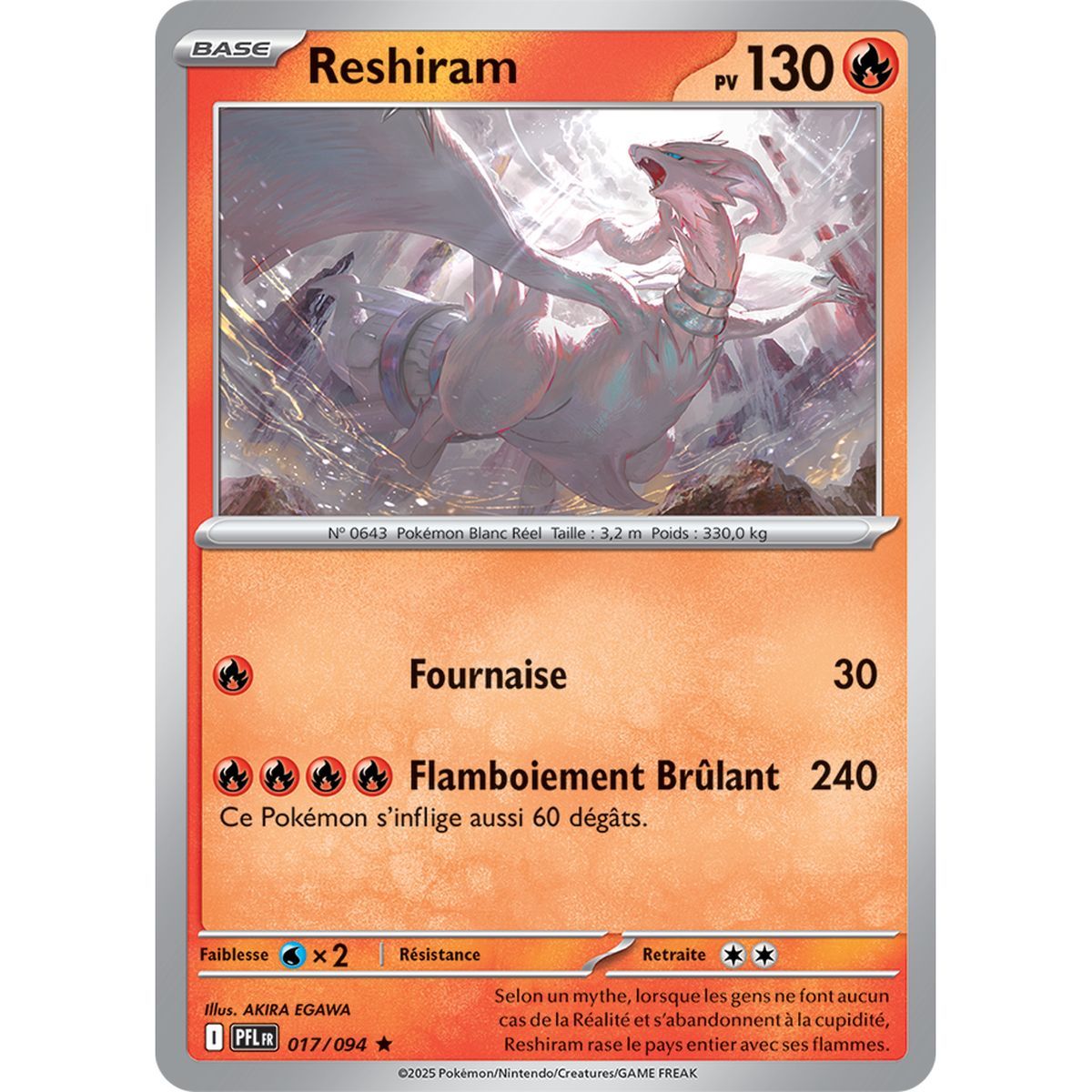 Reshiram - Holo Rare 17/94 - Mega Evolution 2 Phantasmagorical Flames