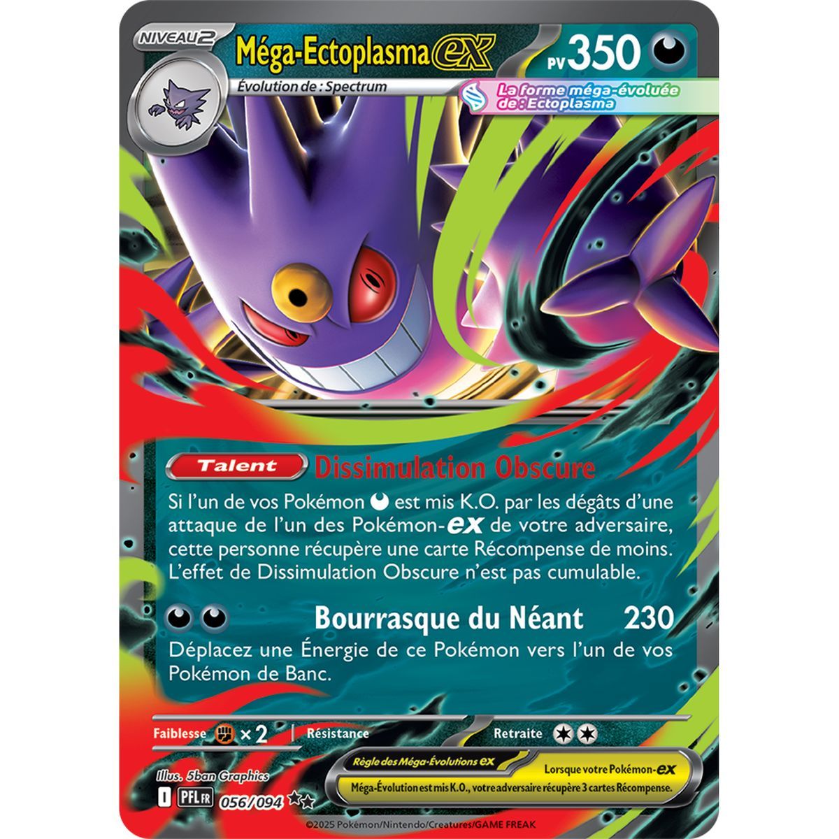 Mega Gengar-ex - Double Rare 56/94 - Mega Evolution 2 Phantasmagorical Flames