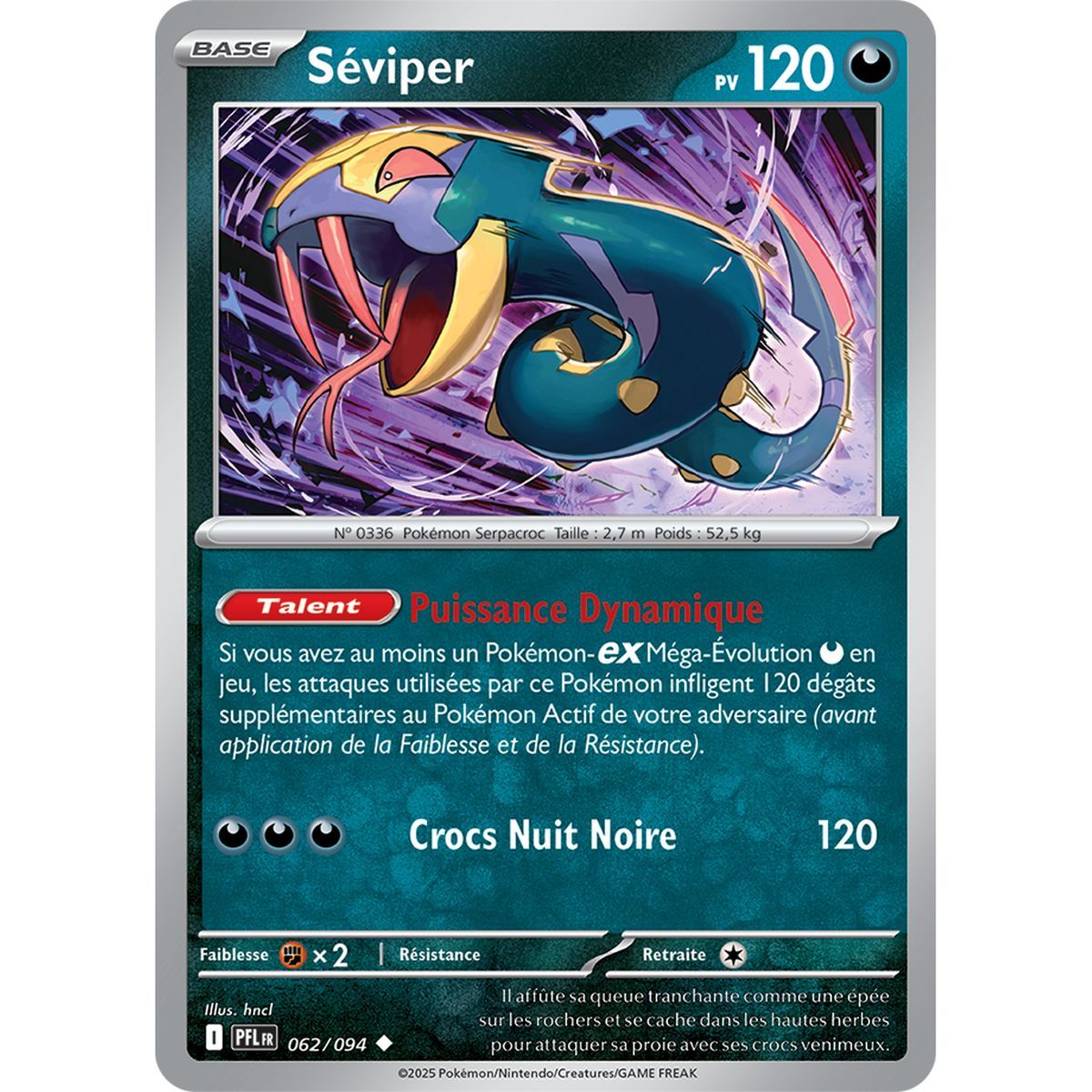 Seviper - Reverse 62/94 - Mega Evolution 2 Phantasmagorical Flames