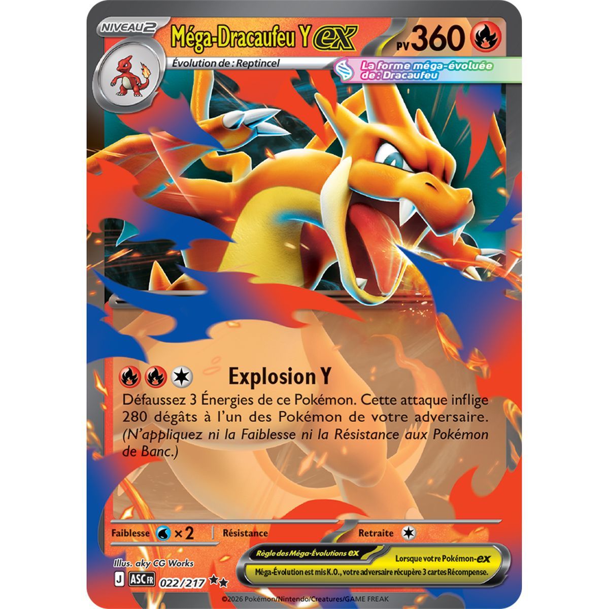 Mega Charizard Y EX - Double Rare 22/217 - ME02.5 - Pokémon - Mega Evolution Transcendent Heroes