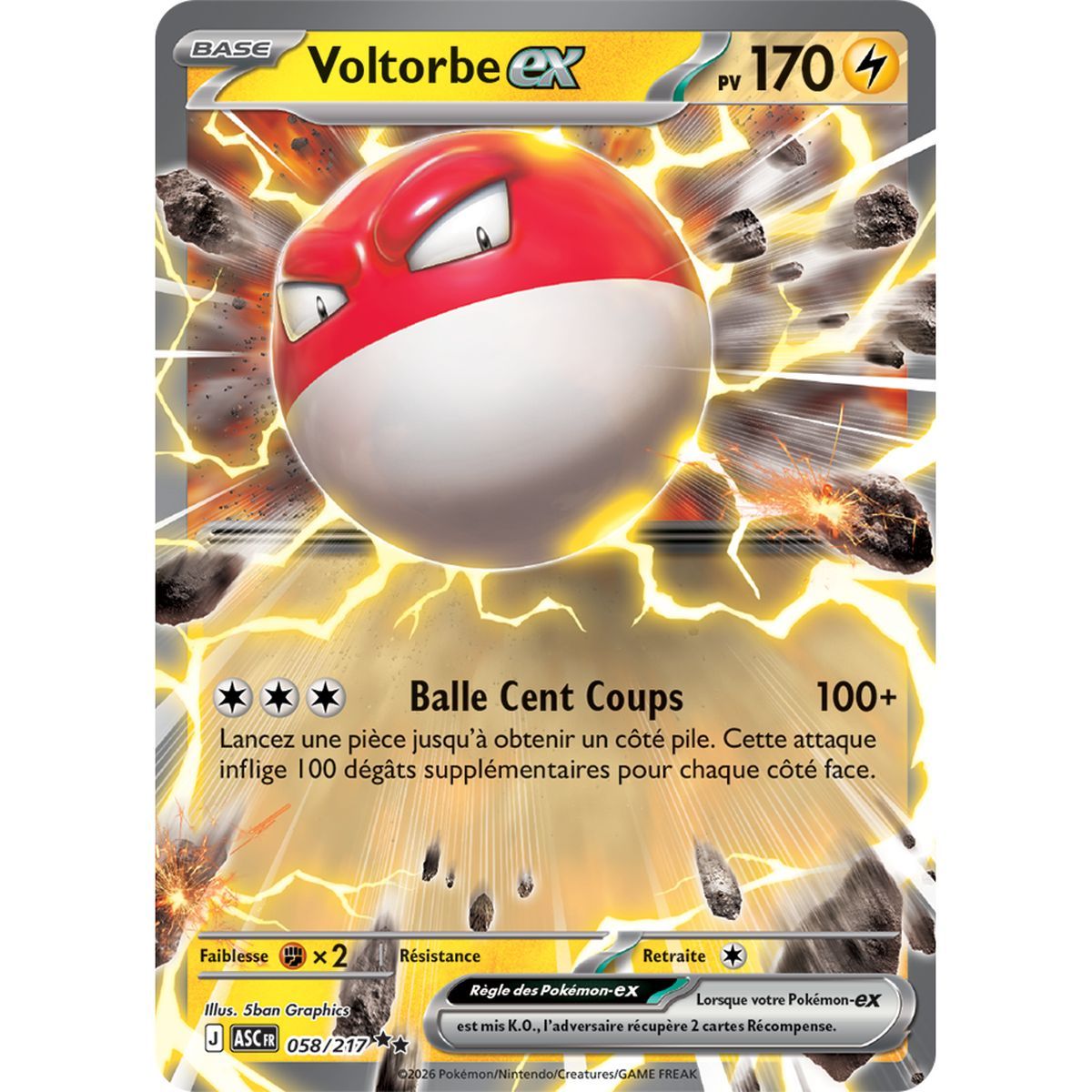 Voltorb EX - Double Rare 58/217 - ME02.5 - Pokémon - Mega Evolution Transcendent Heroes