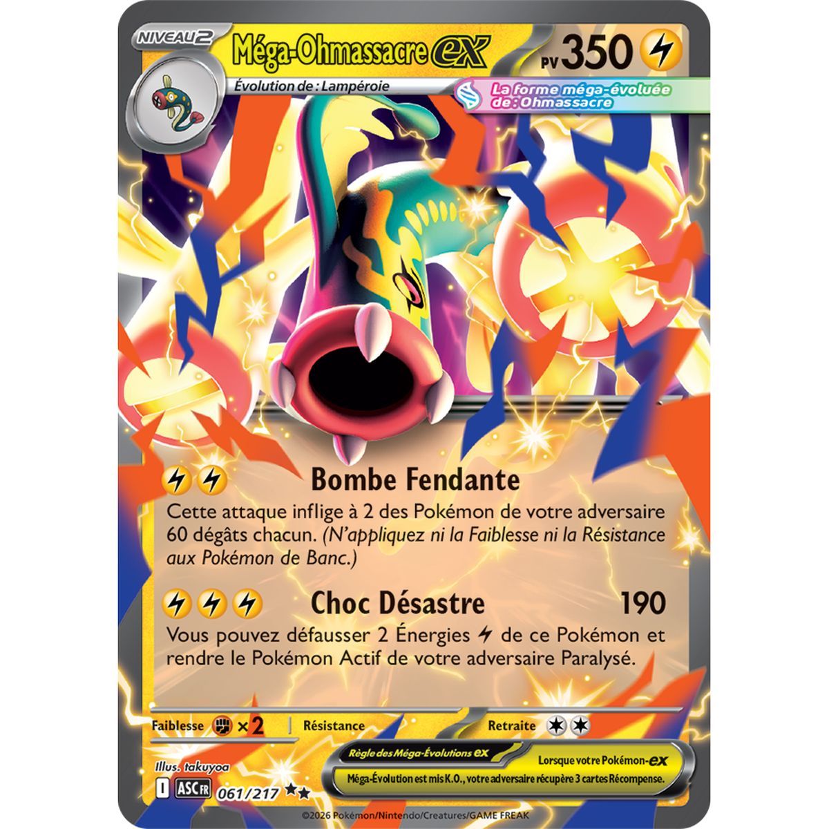 Mega-Ohmassacre EX - Double Rare 61/217 - ME02.5 - Pokémon - Mega Evolution Transcendent Heroes
