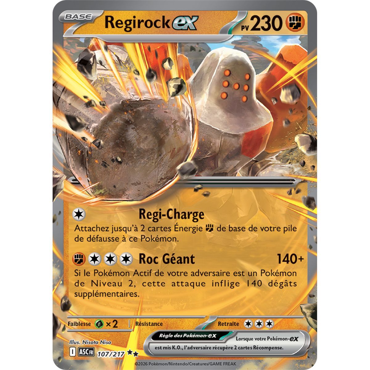Regirock EX - Double Rare 107/217 - ME02.5 - Pokémon - Mega Evolution Transcendent Heroes