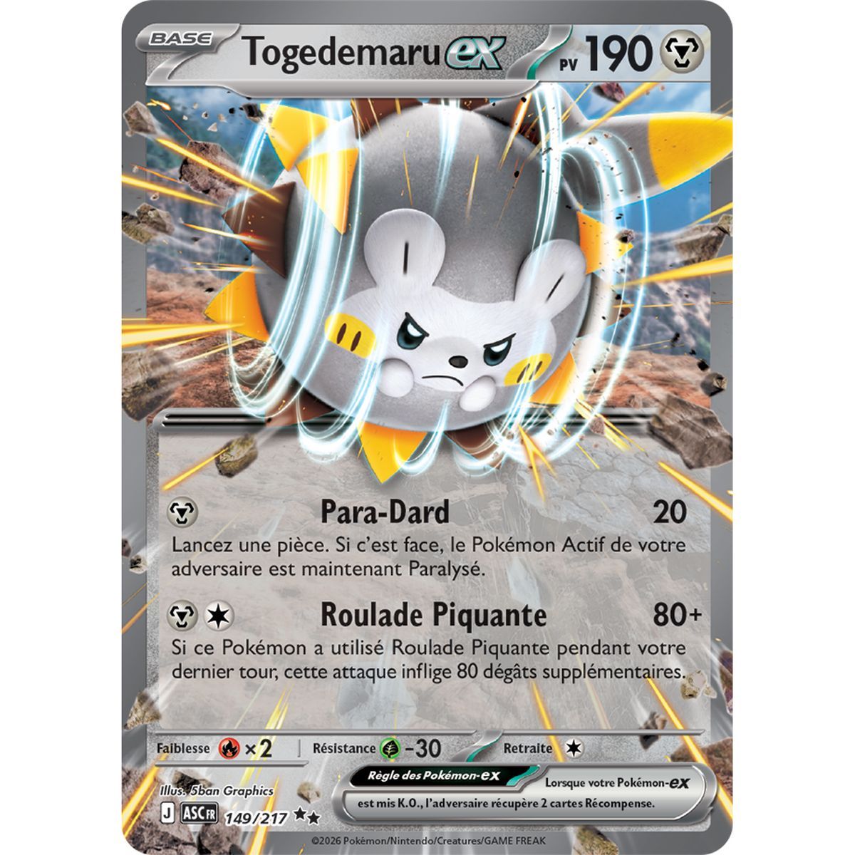 Togedemaru EX - Double Rare 149/217 - ME02.5 - Pokémon - Mega Evolution Transcendent Heroes