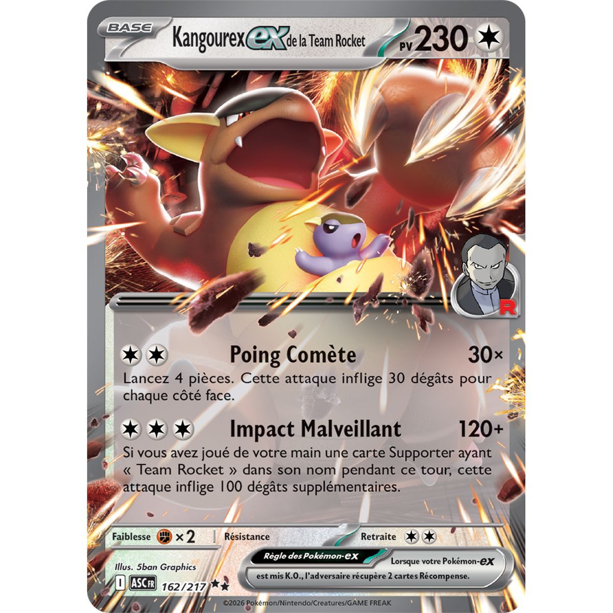 Kangaskhan EX of Team Rocket - Double Rare 162/217 - ME02.5 - Pokémon - Mega Evolution Transcendent Heroes